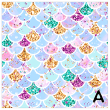 Load image into Gallery viewer, Printed Vinyl, HTV Mermaids, Please Patterns 12 x 12 inch sheet