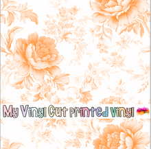 Load image into Gallery viewer, Printed Vinyl &amp; HTV Orange Toile A Patterns 12 x 12 inch sheet