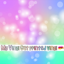 Load image into Gallery viewer, Printed Vinyl | Unicorn Pastel Bokeh F | Permanent Removable Adhesive | Permanent Glitter Adhesive | HTV | Glitter HTV | 12 x 12 inches | ONE Sheet