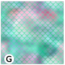 Load image into Gallery viewer, Printed HTV SPARKLING MERMAID SCALES Patterned Heat Transfer Vinyl 12 x 12 inch Sheet