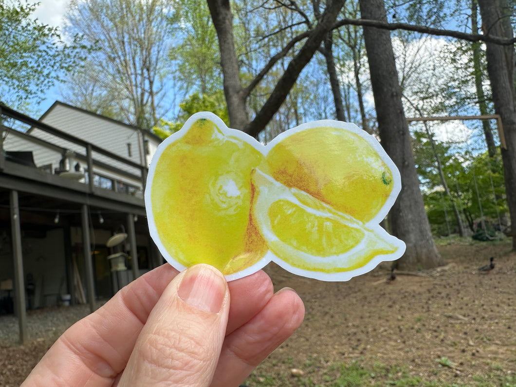 Sticker | 83 | LEMONS | Waterproof Vinyl Sticker | White | Clear | Permanent | Removable | Window Cling | Glitter | Holographic