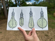 Load image into Gallery viewer, Sticker Sheet | Set of 4 Vintage Light Bulb Stickers |