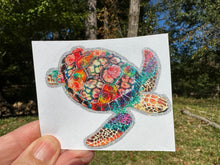 Load image into Gallery viewer, Sticker | 17L | SEA TURTLE | Waterproof Vinyl Sticker | White | Clear | Permanent | Removable | Window Cling | Glitter | Holographic