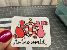 Load image into Gallery viewer, Sticker | 35J | Joy to the World | Waterproof Vinyl Sticker | White | Clear | Permanent | Removable | Window Cling | Glitter | Holographic