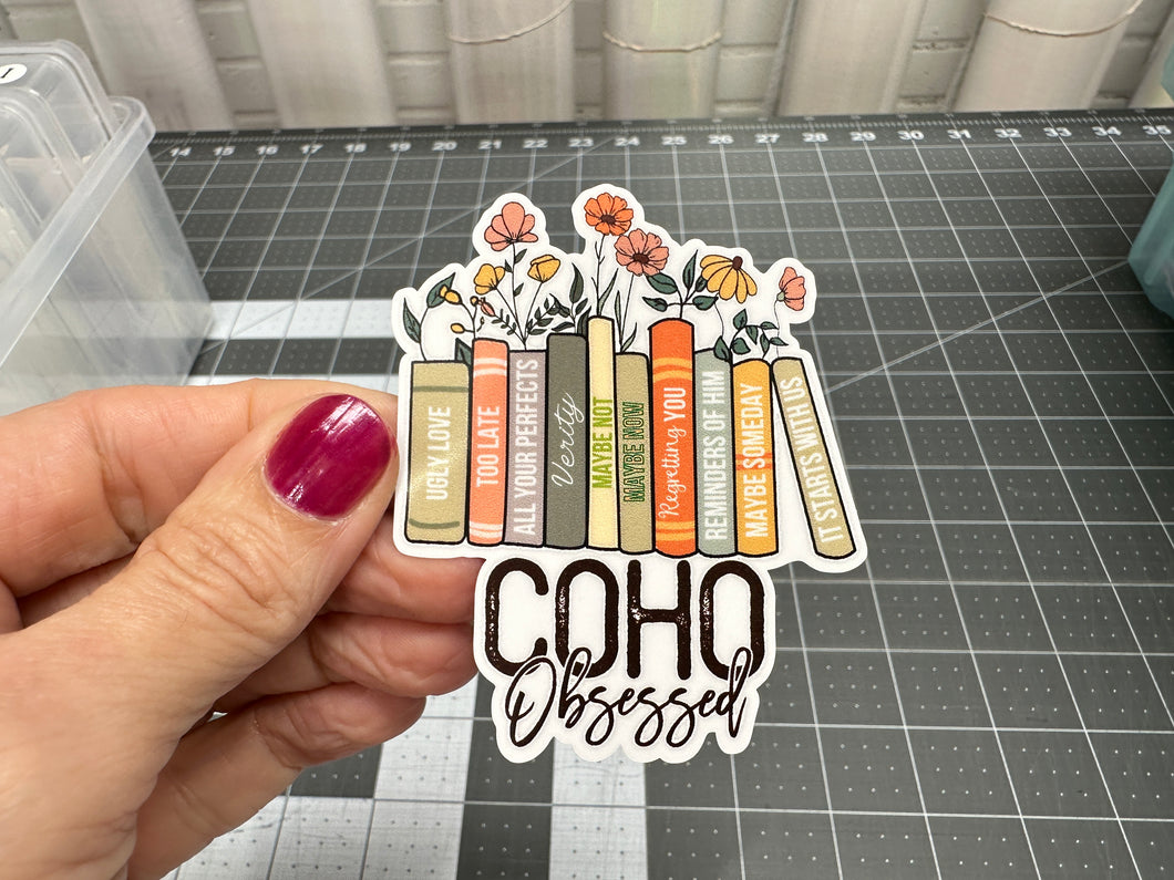 Sticker | 74L | COHO Obsessed | Waterproof Vinyl Sticker | White | Clear | Permanent | Removable | Window Cling | Glitter | Holographic