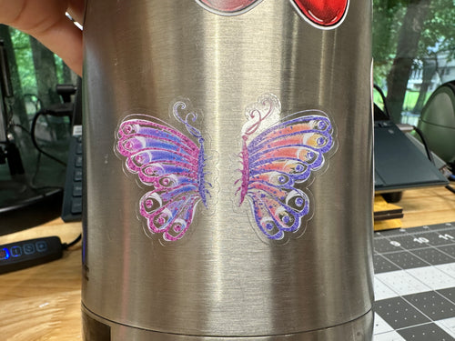 Sticker | 42I | Butterfly Wings | Waterproof Vinyl Sticker | White | Clear | Permanent | Removable | Window Cling | Glitter | Holographic (Copy)