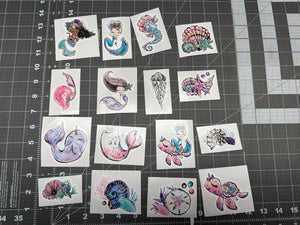 Sticker Pack Mermaids Assorted Stickers for Water Bottle, iPhone, MacBook, Phone, Phone Case, Laptop, Journal, Skateboard, Bike, Snowboard