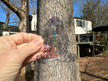Load image into Gallery viewer, Sticker | 7D | Yoga Girl | Waterproof Vinyl Sticker | White | Clear | Permanent | Removable | Window Cling | Glitter | Holographic