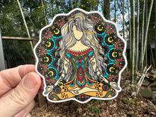 Load image into Gallery viewer, Sticker | 7J | Yoga Girl | Waterproof Vinyl Sticker | White | Clear | Permanent | Removable | Window Cling | Glitter | Holographic