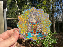 Load image into Gallery viewer, Sticker | 7i | Yoga Girl | Waterproof Vinyl Sticker | White | Clear | Permanent | Removable | Window Cling | Glitter | Holographic