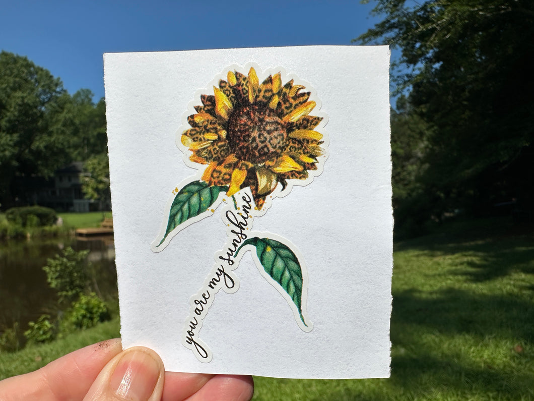 Sticker | 17N | You Are My Sunshine Sunflower | Waterproof Vinyl Sticker | Permanent