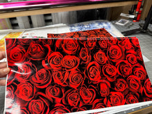 Load image into Gallery viewer, Printed Vinyl Red Roses Patterns Permanent Adhesive CLEARANCE