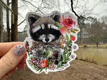 Load image into Gallery viewer, Sticker | 56H | RACCOON | Waterproof Vinyl Sticker | White | Clear | Permanent | Removable | Window Cling | Glitter | Holographic