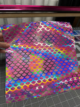 Load image into Gallery viewer, Sparkly Glitter Holographic or Oil Slick Holographic Mermaid Scales Adhesive Vinyl (Holo2)