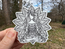 Load image into Gallery viewer, yoga girl with mandala sticker