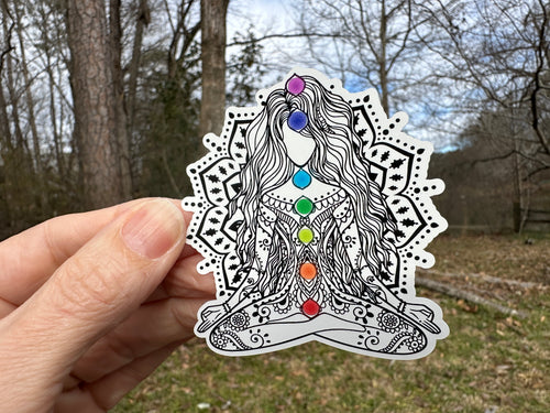 yoga girl with Mandala sticker