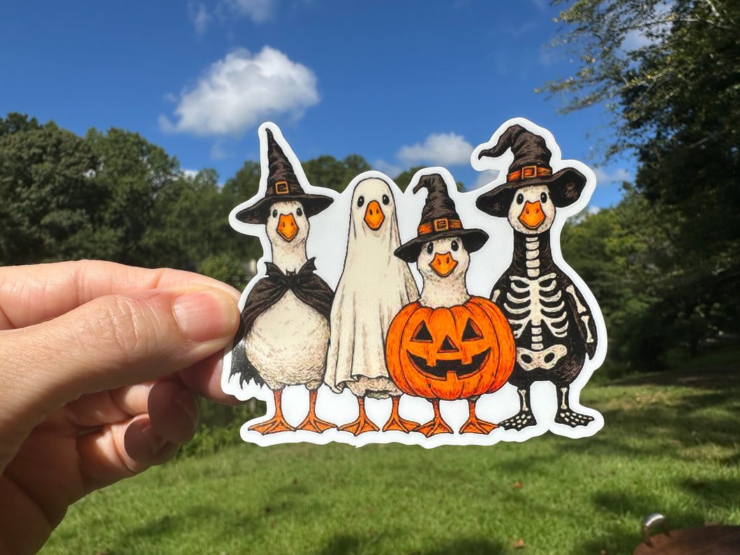 Sticker | Halloween Goose Crew | Waterproof Vinyl Sticker | Permanent
