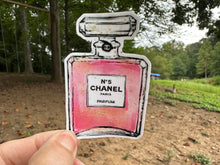 Load image into Gallery viewer, Sticker | 67P | Pink Perfume Bottle | Waterproof Vinyl Sticker | White | Clear | Permanent | Removable | Window Cling | Glitter | Holographic