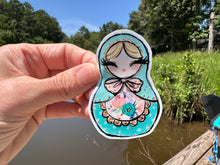 Load image into Gallery viewer, Sticker | 32L | Russian Nesting Doll | Waterproof Vinyl Sticker | White | Clear | Permanent | Removable | Window Cling | Glitter | Holographic