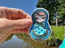 Load image into Gallery viewer, Sticker | 32N | Russian Nesting Doll | Waterproof Vinyl Sticker | White | Clear | Permanent | Removable | Window Cling | Glitter | Holographic