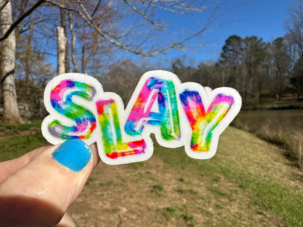 Sticker | 75F | SLAY | Waterproof Vinyl Sticker | White | Clear | Permanent | Removable | Window Cling | Glitter | Holographic