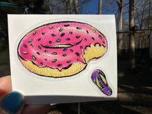 Load image into Gallery viewer, Sticker | 40K | Donut Pool Float | Waterproof Vinyl Sticker | White | Clear | Permanent | Removable | Window Cling | Glitter | Holographic