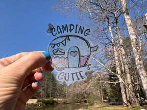 Sticker | 62P | Camping Cutie | Waterproof Vinyl Sticker | Permanent | CLEARANCE