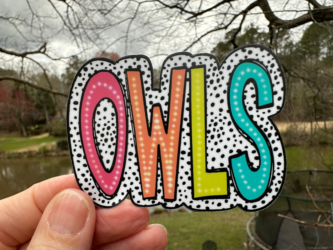 Sticker |  | Owls | Waterproof Vinyl Sticker | White | Clear | Permanent | Removable | Window Cling | Glitter | Holographic