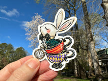 Load image into Gallery viewer, Sticker | 21J | 3 Rabbit in Teacups | Waterproof Vinyl Sticker | White | Clear | Permanent | Removable | Window Cling | Glitter | Holographic