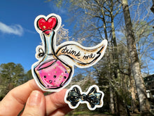 Load image into Gallery viewer, Sticker | 21M | Drink Me Potion | Waterproof Vinyl Sticker | White | Clear | Permanent | Removable | Window Cling | Glitter | Holographic (Copy)