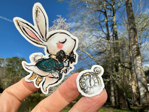 Sticker 21N Alice in Wonderland White Rabbit Pocket Watch