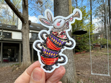 Load image into Gallery viewer, Sticker 43N Alice in Wonderland White Rabbit in Tea Cups