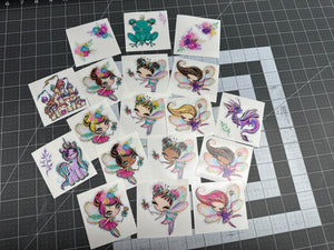 Sticker Pack Colorful Fairies Assorted Stickers for Water Bottle, iPhone, MacBook, Phone, Phone Case, Laptop, Journal, Skateboard, Bike, Snowboard