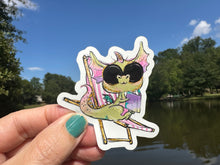 Load image into Gallery viewer, Sticker 14P Sunbathing Dragon with Sunglasses and a Book