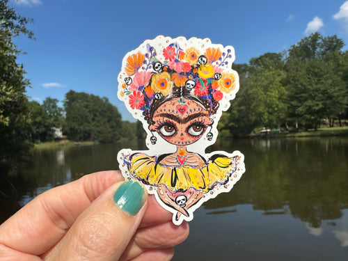 Sticker | 62M | Frida eyes open | Waterproof Vinyl Sticker | White | Clear | Permanent | Removable | Window Cling | Glitter | Holographic