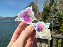 Load image into Gallery viewer, Sticker | 12O | Colorful Fairy Flowers | Waterproof Vinyl Sticker | White | Clear | Permanent | Removable | Window Cling | Glitter | Holographic