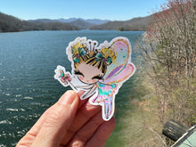 Load image into Gallery viewer, Sticker | 12E | Colorful Fairy | Waterproof Vinyl Sticker | White | Clear | Permanent | Removable | Window Cling | Glitter | Holographic
