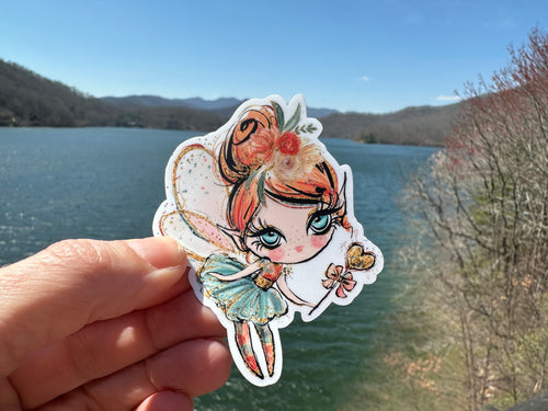 Sticker | 11G | Fall Fairy | Waterproof Vinyl Sticker | White | Clear | Permanent | Removable | Window Cling | Glitter | Holographic