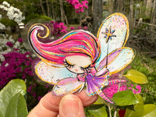 Load image into Gallery viewer, Sticker | 12I | Colorful Fairy | Waterproof Vinyl Sticker | White | Clear | Permanent | Removable | Window Cling | Glitter | Holographic