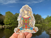 Load image into Gallery viewer, Sticker | Meditation Girl | Waterproof Vinyl Sticker | Permanent