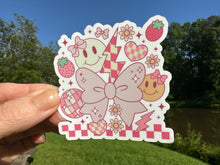 Load image into Gallery viewer, Sticker | I | Coquette Medley Bow | Waterproof Vinyl Sticker | White | Clear | Permanent | Removable | Window Cling | Glitter | Holographic