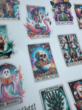 Load image into Gallery viewer, Sticker Sheet 12 x 12 inch Sheet Skeleton Tarot Cards 3 Inch Stickers