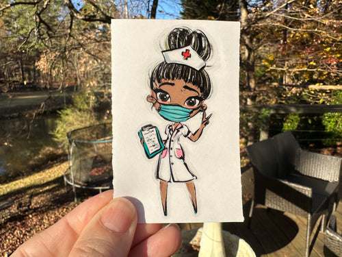 Sticker | 22D | Nurse | Waterproof Vinyl Sticker | White | Clear | Permanent | Removable | Window Cling | Glitter | Holographic (Copy)