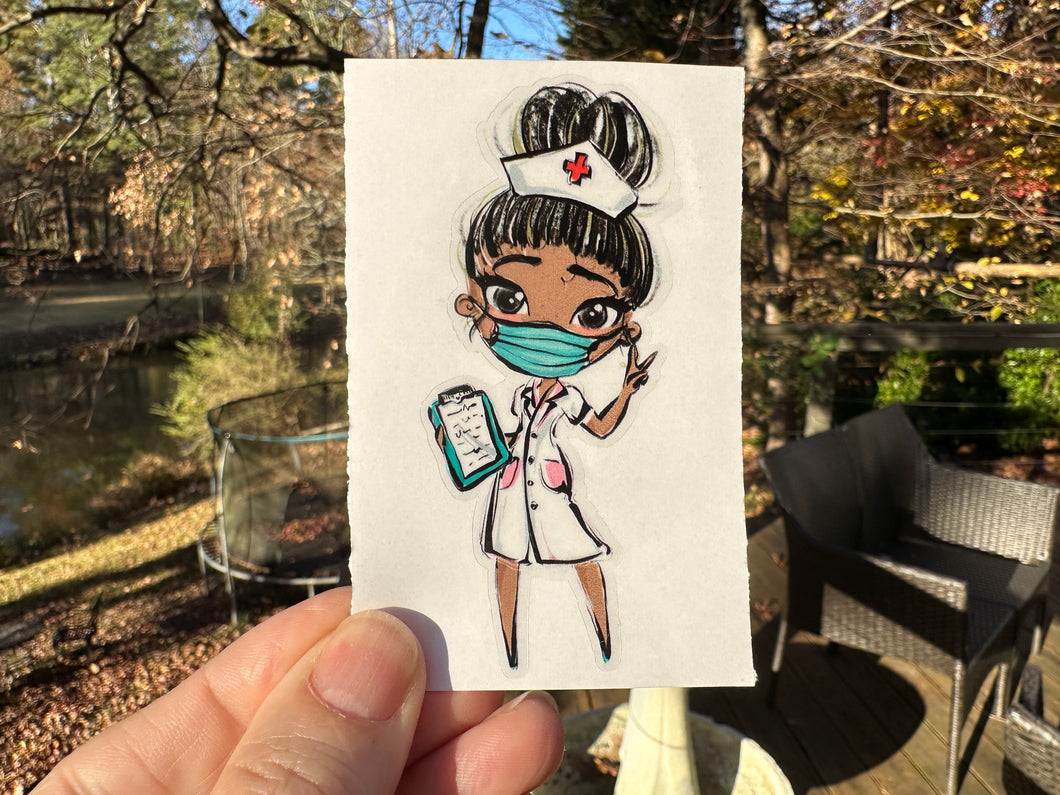Sticker | 22D | Nurse | Waterproof Vinyl Sticker | White | Clear | Permanent | Removable | Window Cling | Glitter | Holographic (Copy)