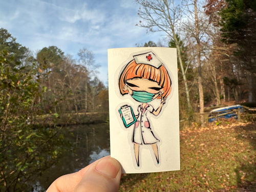 Sticker | 22O | Nurse | Waterproof Vinyl Sticker | White | Clear | Permanent | Removable | Window Cling | Glitter | Holographic (Copy)