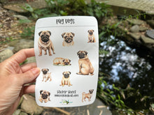 Load image into Gallery viewer, Sticker Sheet |  | Set of little planner stickers Pug Dogs 5 X 7 inch