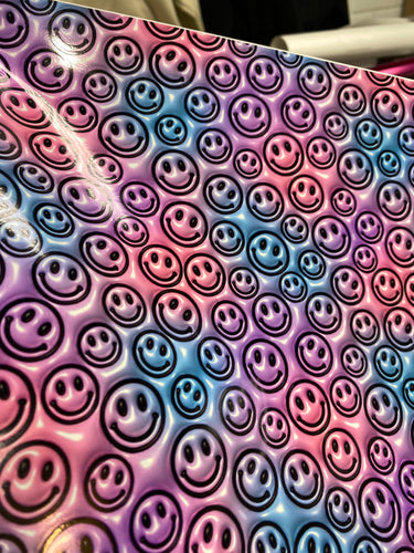 Printed Vinyl & HTV Inflated Happy Face Patterns 12 x 12 inch sheet