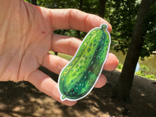 Load image into Gallery viewer, Sticker | CC | Whole Pickle | Waterproof Vinyl Sticker | White | Clear | Permanent | Removable | Window Cling | Glitter | Holographic