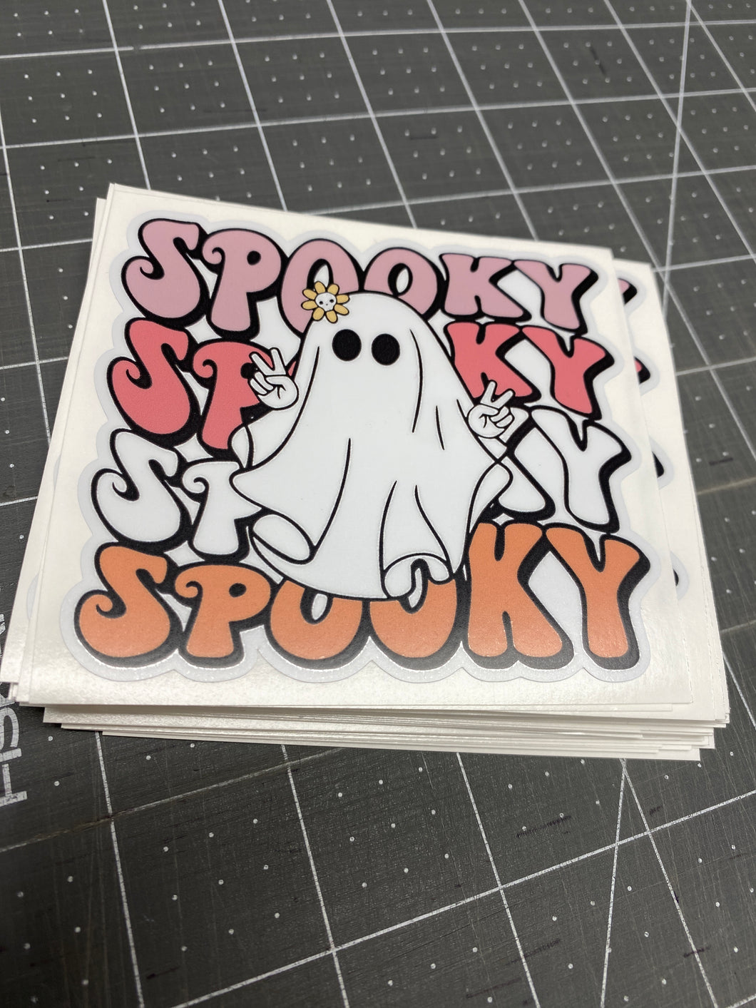 Sticker | 74P | Spooky Ghost | Waterproof Vinyl Sticker | White | Permanent