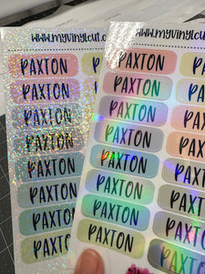 Sticker Sheet | Custom | Set of 16 Name Labels for School Supplies 4 X 7